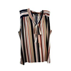Atelier 29 Striped‎ Sleeveless Blouse Top Large